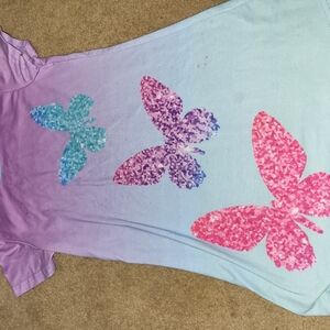 Kids Butterfly Nightgown- Purple and Pink